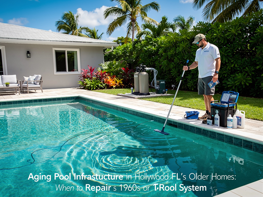 Aging Pool Infrastructure in Hollywood FL’s Older Homes: When to Repair vs Replace a 1960s or 1970s Pool System
