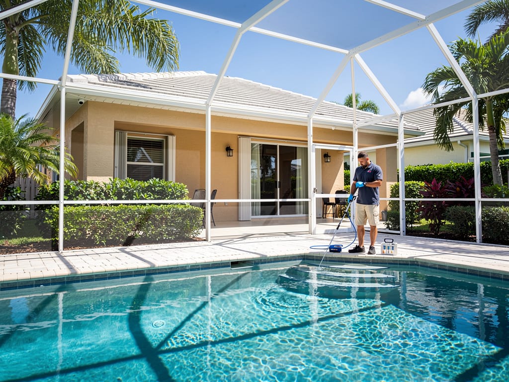 Pool Screen Enclosure Repair and Maintenance in Pompano Beach, FL - pool service Fort Lauderdale FL