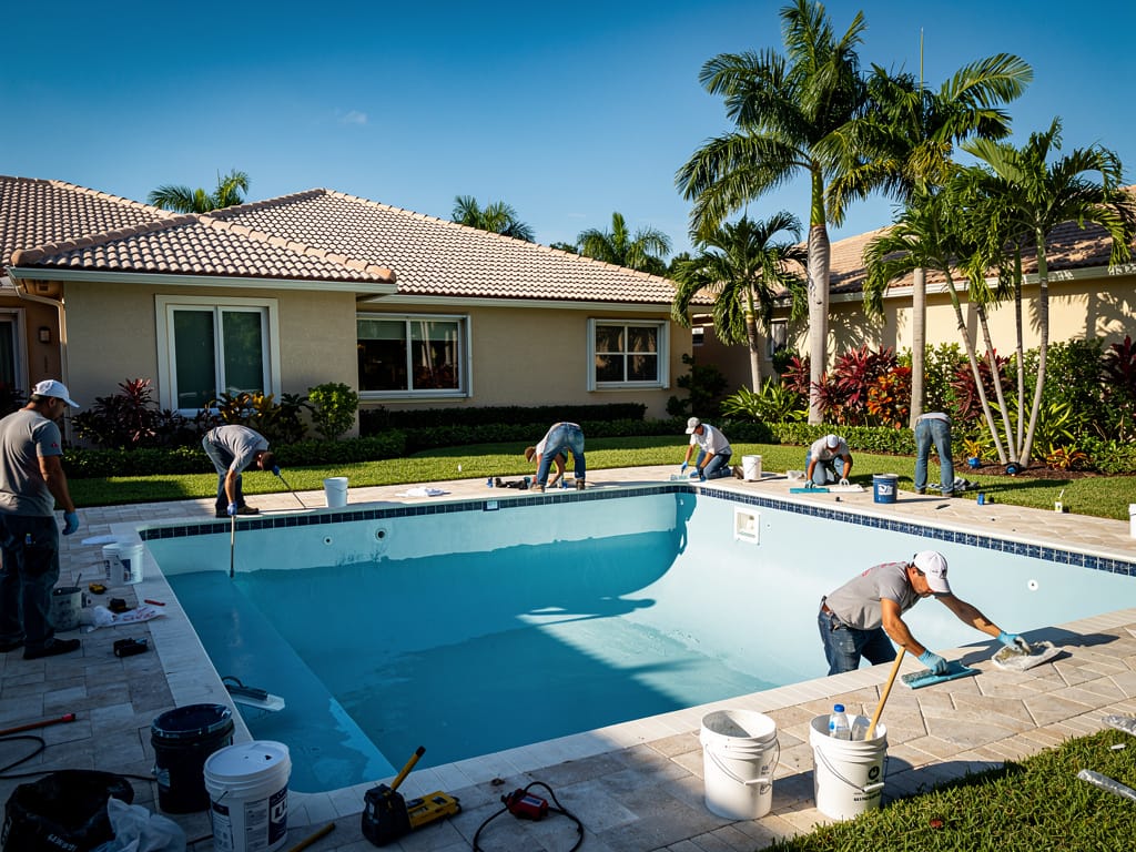 Pool Deck Resurfacing and Coping Repair in Hallandale Beach, FL — What Salt Air Does to Deck Materials - pool service Fort Lauderdale FL